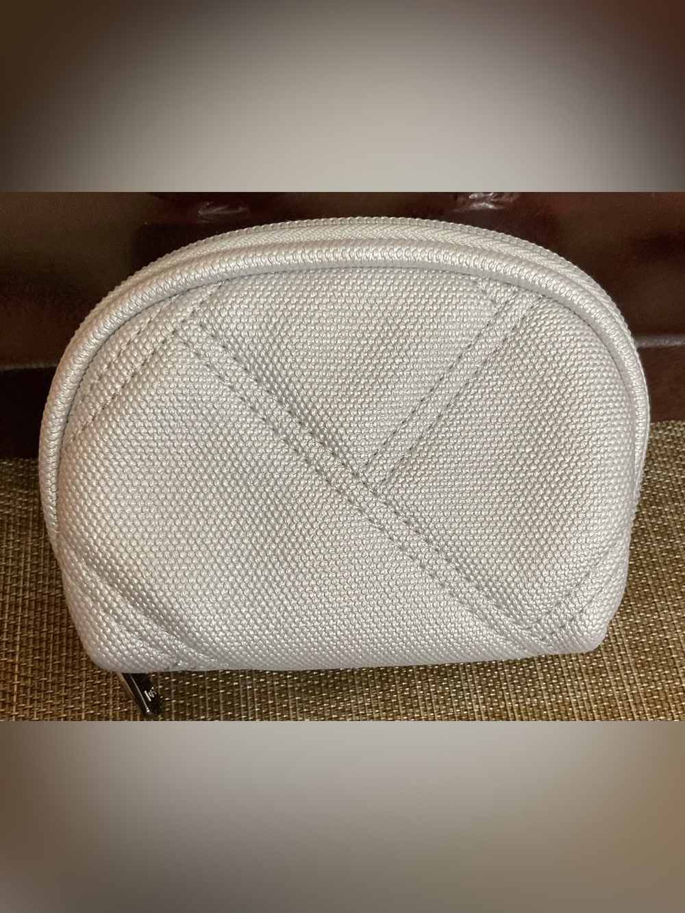 Lug Stash RFID Pouch. Matte Luxe Vegan Leather. Metallic Silver.